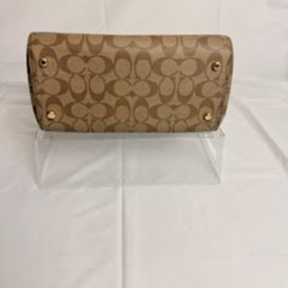 COACH AUTHENTICATED Rowan Satchel Signature Canvas Brown/Black Crossbody NWT Tag - Picture 7 of 10